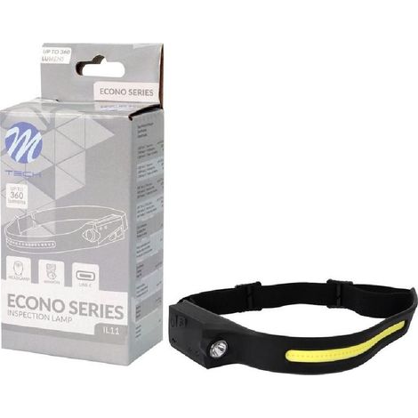 BANDEAU FRONTAL LED + LAMPE 360 LUMENS 6500K MTECH