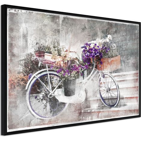 Affiche Murale Encadrée "Flower Delivery" 60 x 40 cm Noir