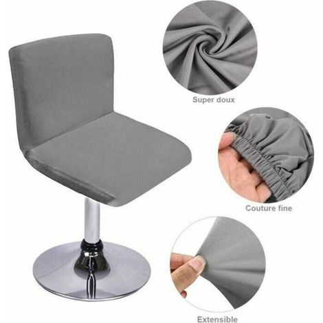 Housse de tabouret de bar Couleur de gris lot de 4