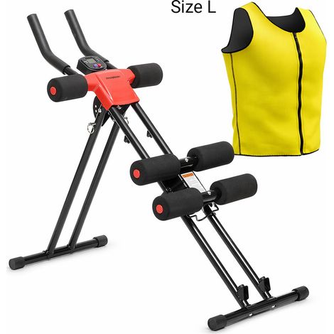 Pack Machine Abdominaux Pliable avec Guide d’Exercices et Gilet Sauna Sport Homme L InnovaGoods (1/5)