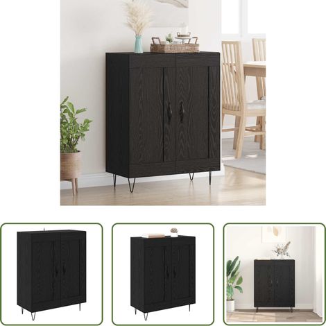 Buffet chêne noir -  Buffet Chêne noir 69,5 x 34 x 90 cm Bois d'ingénierie et fer (1/5)