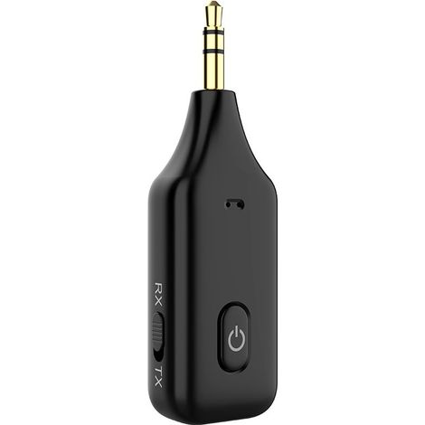 1 adaptateur Bluetooth voiture, récepteur et émetteur 2-en-1, prise jack 3,5 mm, version 5.1, autonomie jusqu'à 8 h, pour autoradio stéréo TV PC (1/5)