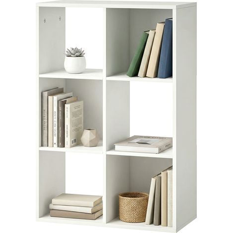 Étagère étroite 3 niveaux avec antiripage, rangement bibliothèque pour salon chambre bureau Blanc (1/5)