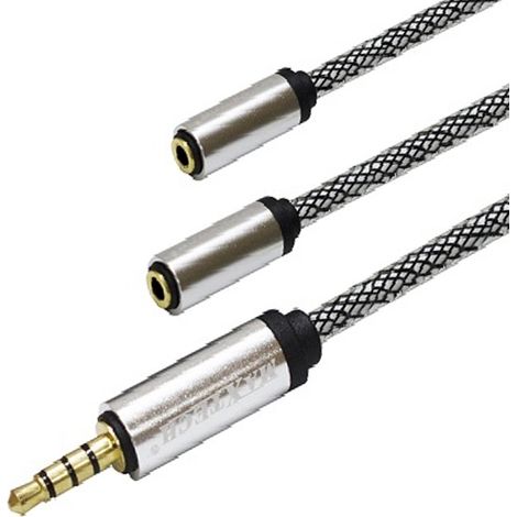 TRADE SHOP - Cavi Audio Aux Jack 3,5mm Per Smartphone Splitter Adattatore Maxtech 2m Aux3-m2f0.2m - (1/2)