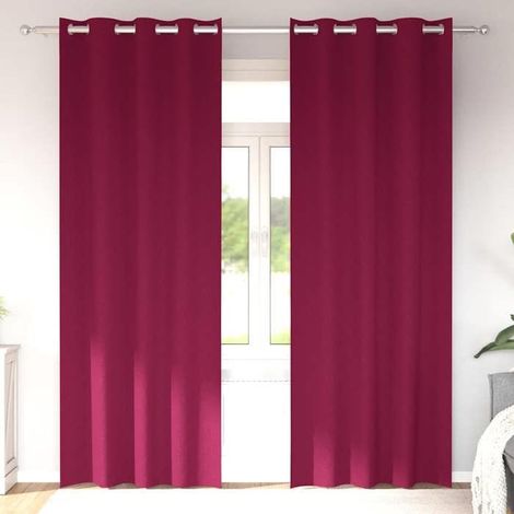 Rideaux occultants - FAFEISY - Tissage triple - Bordeaux - 245 x 140 cm - Bloque 80–90% lumière (1/5)