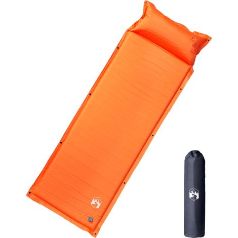 Selbstaufblasende Isomatte mit Kissen Orange