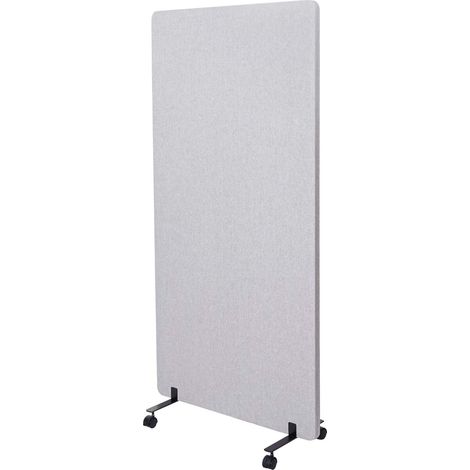 Cloison acoustique à double paroi paravent de bureau séparateur de pièce panneau d'affichage tissu gris 167x80 cm 040006422