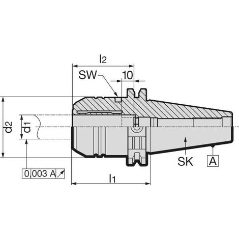Format Hydro-Dehnspannfutter DIN69871ADB SK40 20x64,5mm schwer GÜHRING (1/5)