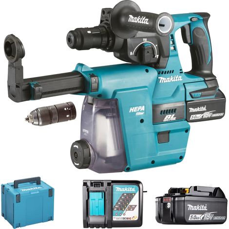 Makita – Perceuse à percussion 18V 5Ah – Moteur sans balais – Force de frappe 2,4J – Capacité de forage béton 24mm – Pour travaux professionnels (1/10)