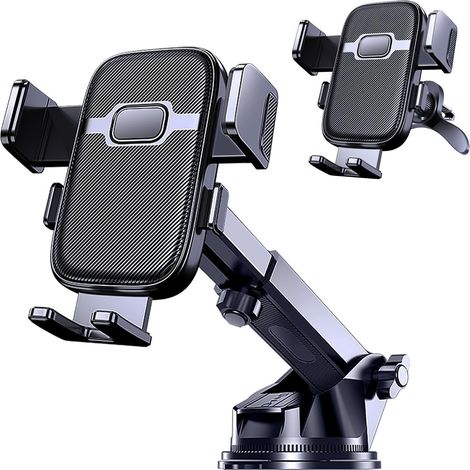 Support téléphone voiture 3 en 1, grille aération tableau bord pare-brise 360° (1/5)