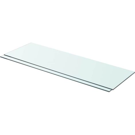 Panneaux d'étagère 2 pcs Verre Transparent 80 x 25 cm (1/4)