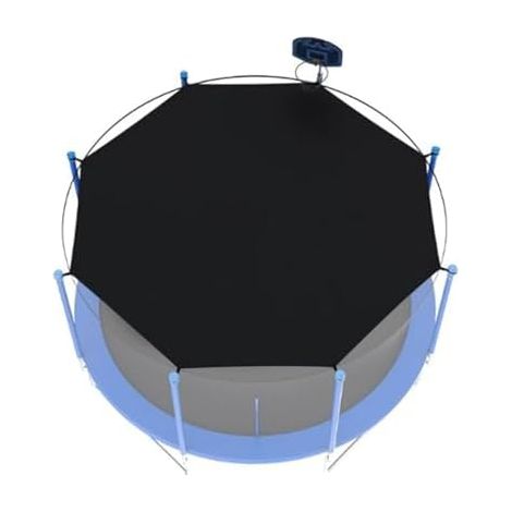Filet de protection solaire pour trampoline – Toit rond résistant aux UV avec poteaux (au choix : 6/8 poteaux) Convient d'extérieur enfants Ø 183 244 305 366 427 488 cm, cm Cm 6 Bar