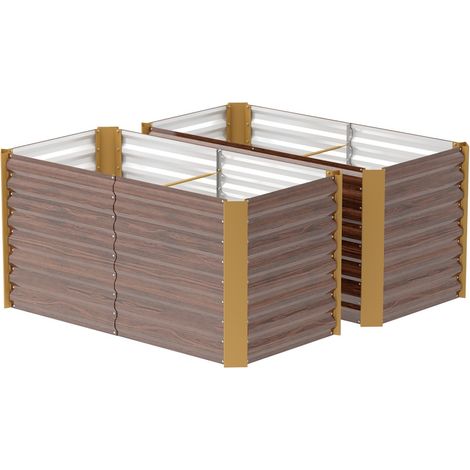 Carré potager en plastique ou métal-Bacs surélevés résistants aux intempéries-Jardinière acier galvanisé-Serre de jardin-120x60x60cm (1/5)