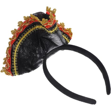 Lightweight and Comfortable Red Pirate Hat Headband in Plastic and Fabric for Performances and Cosplay Occasions for Boys, Girls, and Adults (1/5)
