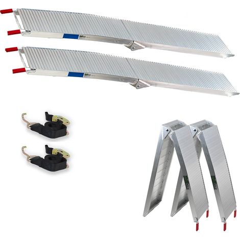 TRUTZHOLM 2x Auffahrrampe Alu klappbar 205 cm 680 kg Tragkraft rutschhemmend gerillt Verladerampe (1/5)