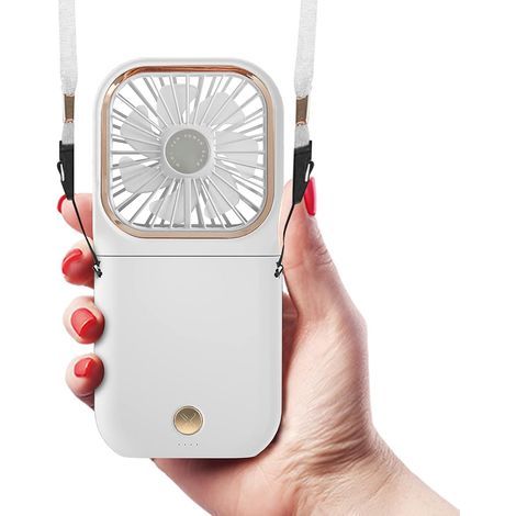 Ventilateur Portable - Mini Ventilateur USB Rechargeable - Ventilateur De Cou Pliable Et Ajustable - Blanc - 1 Pièce