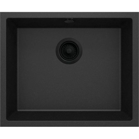 Lavabo monovasca in granito, sospeso, grafite metallizzata, nero, ZQA G10C