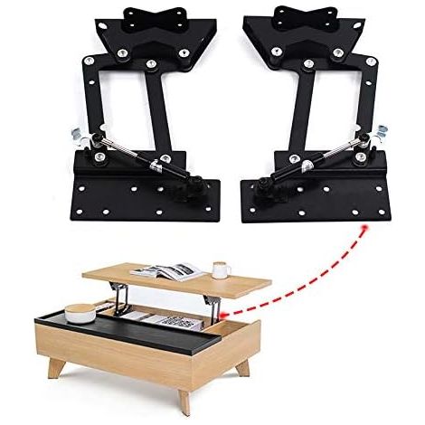 Lot de 2 charnières pliantes pour tables basses, charnières de meubles, mécanisme de levage pour tables (1/5)