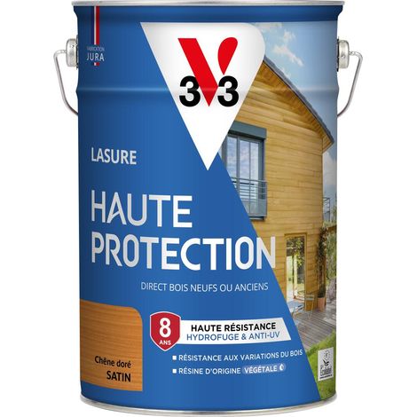 Lasure Haute Protection Biosourcée V33 chêne doré Satin - 5L