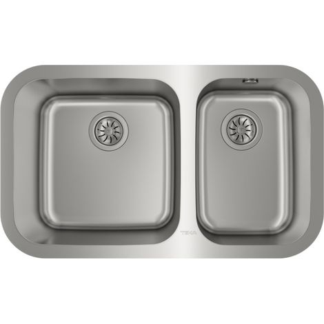 Teka BE 2C 785 - Fregadero De Cocina Acero 90 Cm 2 Cubetas 0 Escurridor Bajo Encimera