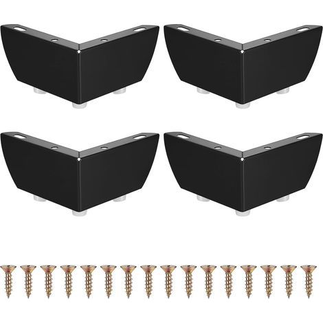 Lot de 4 pieds de meuble, 5,5 cm, pour table, armoire, meuble de cuisine, noir (1/5)