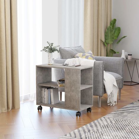 Table d'appoint,Bout de canapé,Table Basse Gris béton 70x35x55 cm Bois d'ingénierie CFW43099 (1/5)