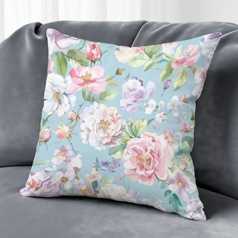 Housse de coussin fleurs décoratives, décoration salon chambre,50×50cm (1/5)