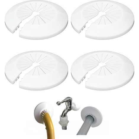 Pieces Radiator Rosette 50-78mm White Plastic Installation Pipe Heating Home (1/5)