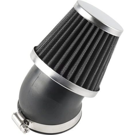 1 Collecteur Filtre À Air 45° Double Couche Acier Pour Moto Scooter ATV Noir (1/5)
