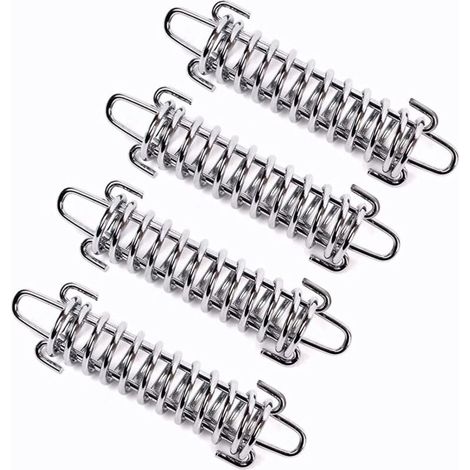 SABIR 4 Pièces Ressort Voile d'ombrage, Tendeur Voile d'ombrage Ressort, Ressort de Tension pour Voile D'ombrage, Ressort de Tension pour Tente de Camping, Boucle de Corde de Ressort de Tente en Acier (1/5)