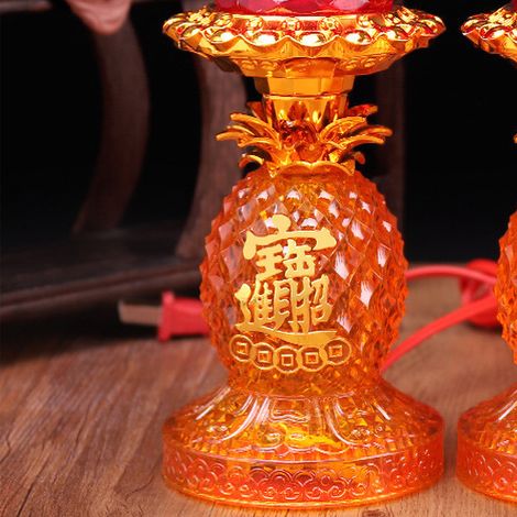 Lampe lotus LED, imitation cristal jaune, lumière douce et chaude, lampe statue de Bouddha LED à économie d'énergie, décoration intérieure, statue de Bouddha, dieu de la richesse, 20 cm, jaune, 1 pair