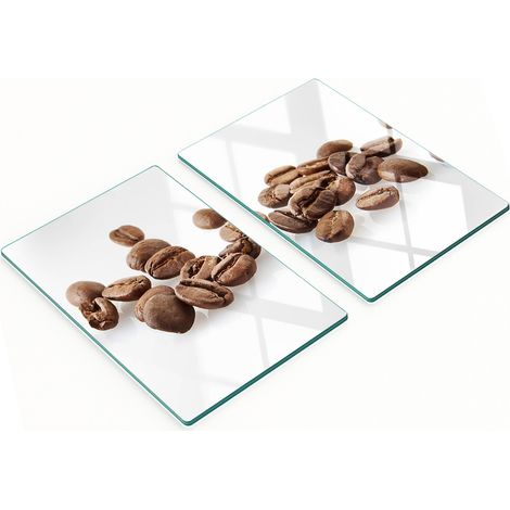 Set aus zwei dekorativen Glas-Küchenbrettern in Kaffeebohnenform, 2 x 40 x 52 cm (1/5)