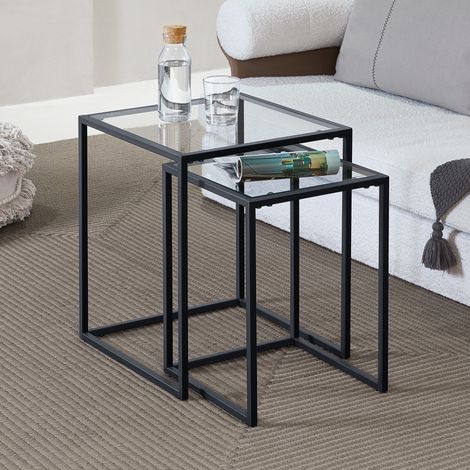 Satztisch Holstebro Schwarz/Transparent [en.casa] (1/5)
