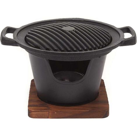 Grill Hibachi Portable pour Intérieur et Extérieur avec Revêtement Antiadhésif et Base (1/4)