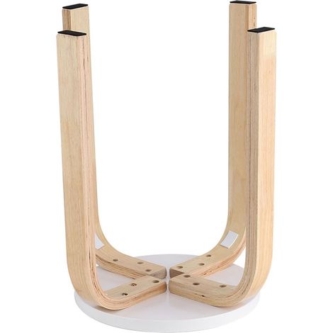 Tabouret empilable et antidérapant en bois courbé, couleur bonbon, blanc, pour la décoration de chambre d'enfant (1/5)