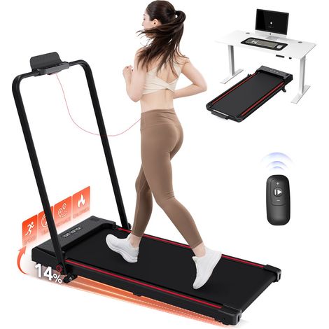 Tapis de course pliable 2 en 1 CITYSPORTS ZX2 - Moteur 1400W,8 km/h, Tapis de marche sous bureau avec inclinaison 3 niveaux & télécommande (1/5)
