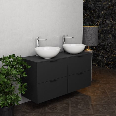 Inda - Meuble de salle de bain L.120 avec double vasque à poser / (1/5)