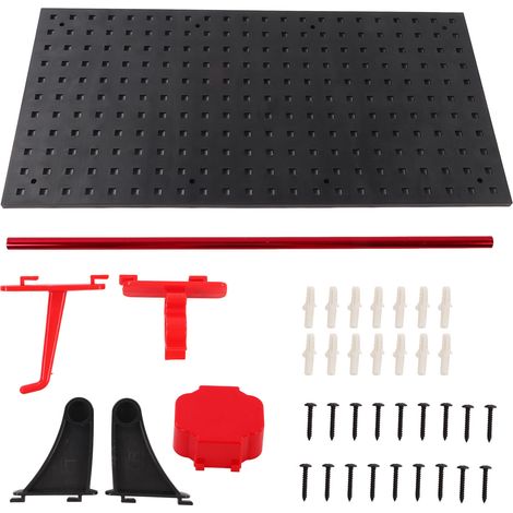 Panneau mural perforé multifonction universel, kit de rangement combiné pour garage, atelier et bureau (1/5)