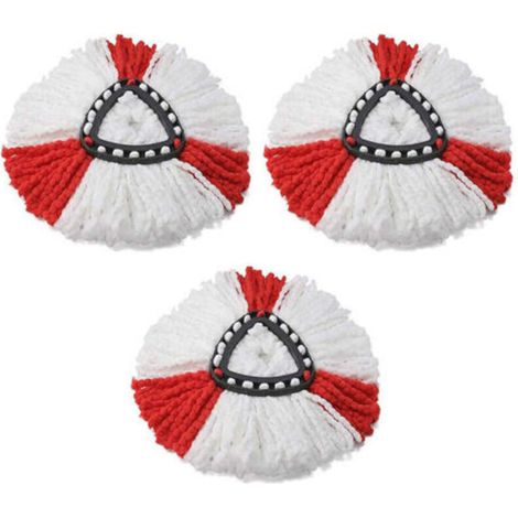 3 Têtes de Balai Rechargeables (Rouge), Compatibles Système Vileda 2-en-1, pour Nettoyage Intérieur et Extérieur (1/5)