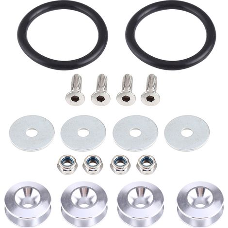 Motorraum-Abschlusssatz aus Aluminiumlegierung mit Schnellverschlussschrauben und Unterlegscheiben (1/2)