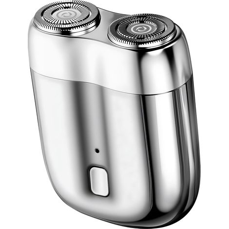 Mini Electric Shaver for Men IPX7 Waterproof - USB Rechargeable Travel Magnetic Shaver Razor Blades High Speed 7000RPM, Dry/Wet Use, Portable Shave for Home, Travel, Silver (1/5)