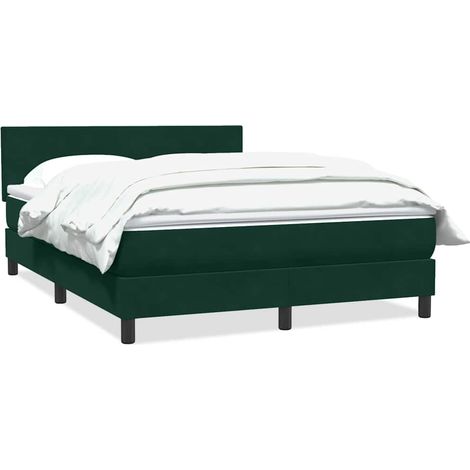 Maison Exclusive - Sommier à lattes de lit et matelas vert foncé 160x220cm velours