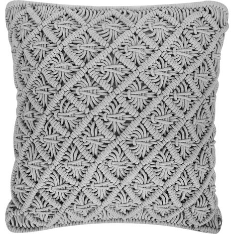 Dekokissen KIZKALESI Baumwolle 45 x 40 cm Grau Geometrisches Muster