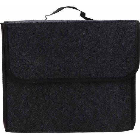 Coffre de rangement pliable gris foncé, organiseur de coffre auto SUV, bac de transport antidérapant, conteneur de stockage pliable pour voiture (1/4)