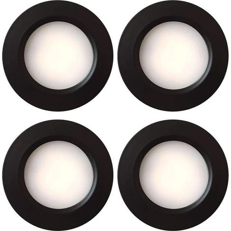 4 spots LED intégrés sous meuble – Lot de 4, blanc chaud, pour cuisine, caravane, bateau ou placard, facile à installer