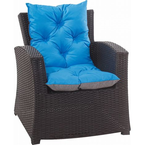 Coussin de chaise de jardin 50x50x55cm 1 pièce coussin de jardin bleu Coussin de fauteuil d'extérieur Coussin d'assise à dossier haut-Enkel (1/4)