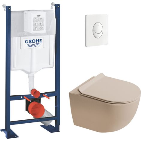 Rapid SL pack WC bâti autoportant + WC suspendu sans bride Ceramia PixL avec abattant SoftClose + plaque (GRRCEPXMOMT01FR-FS)