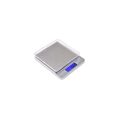 Balance de précision 500 g 0,01 g, balance de cuisine, balance de poche, balance à bijoux, balance électronique de haute précision, écran LCD rétroéclairé, fonctions tare et PCS, avec plateau