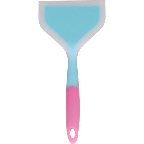 Spatule de Cuisson en Silicone Bicolore Transparente, Large pour Poêle à Pancakes et Friture, Pelle de Cuisine Bleue (1/5)