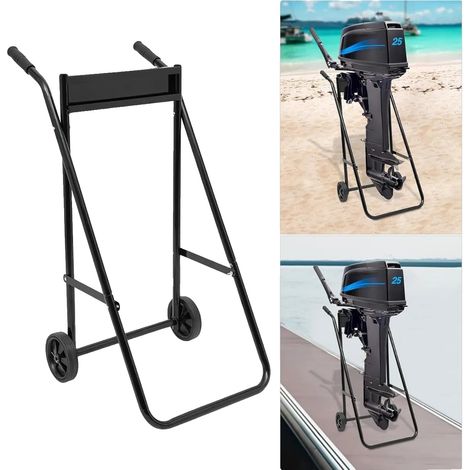 Remorque pour moteur hors-bord, design pliable, résistant à la corrosion, noir (1/2)
